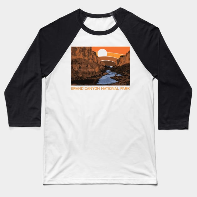 Vintage Grand Canyon National Park Retro Colorado River 80s Baseball T-Shirt by mrsmitful01